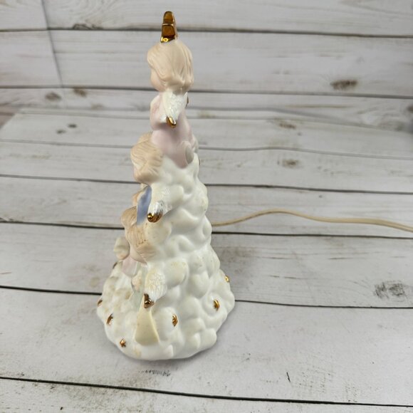 Vintage Light Up Angel Christmas Tree Figurine • Ceramic Gold Accents • Plug-In - Picture 15 of 15